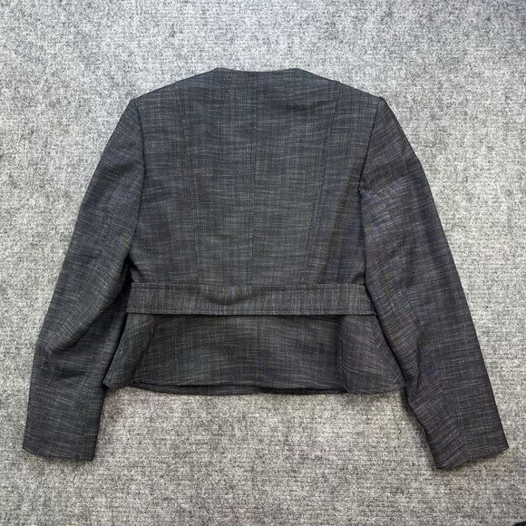 Anne Klein Skirt Suit Women 8P Petite Black White Belt Career Office Corp - Picture 7 of 11